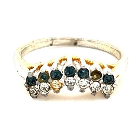 Heavily Used Faux Sapphires Ring - Picture 1 of 7